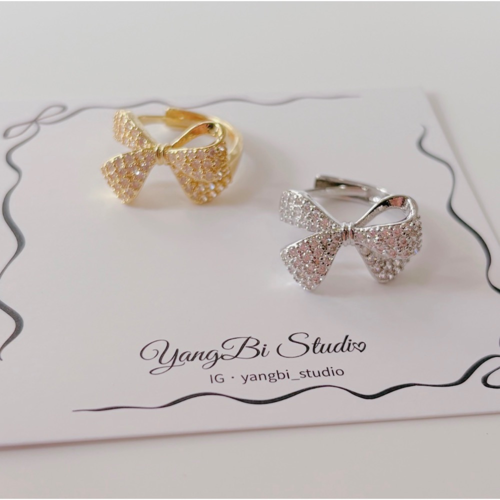 𝓨𝓪𝓷𝓰𝓑𝓲🕊️【甜美大蝴蝶結滿鑽戒指】 Y947-細節圖4