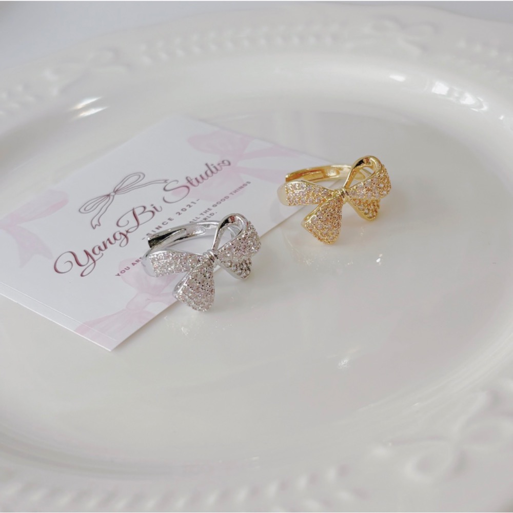 𝓨𝓪𝓷𝓰𝓑𝓲🕊️【甜美大蝴蝶結滿鑽戒指】 Y947-細節圖5