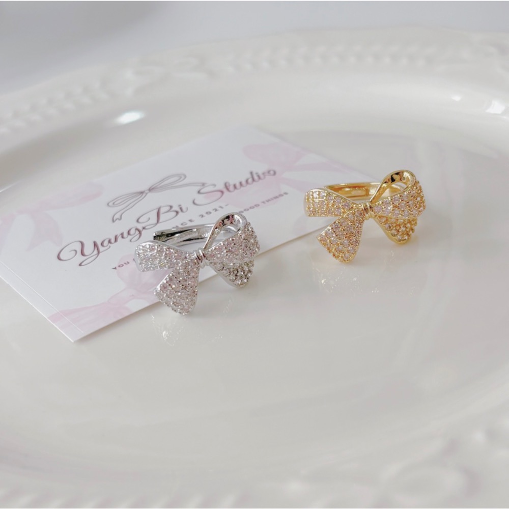 𝓨𝓪𝓷𝓰𝓑𝓲🕊️【甜美大蝴蝶結滿鑽戒指】 Y947-細節圖6