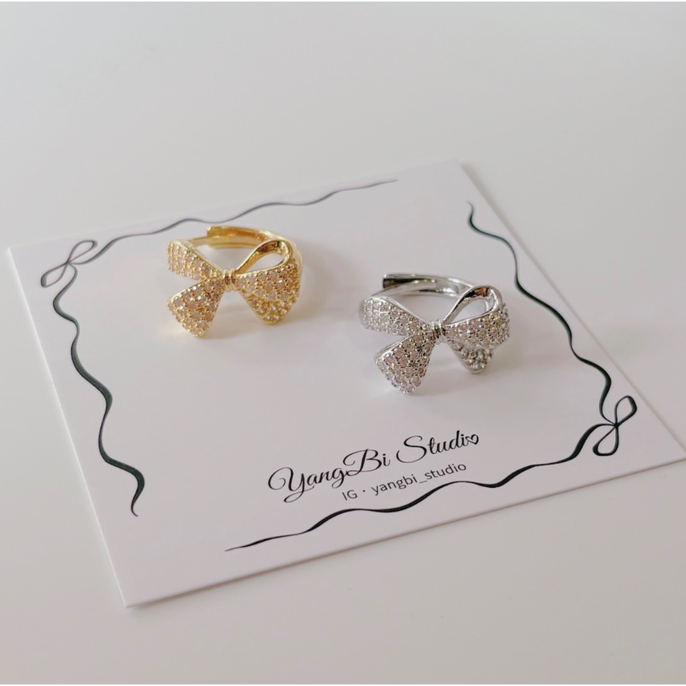 𝓨𝓪𝓷𝓰𝓑𝓲🕊️【甜美大蝴蝶結滿鑽戒指】 Y947-細節圖7