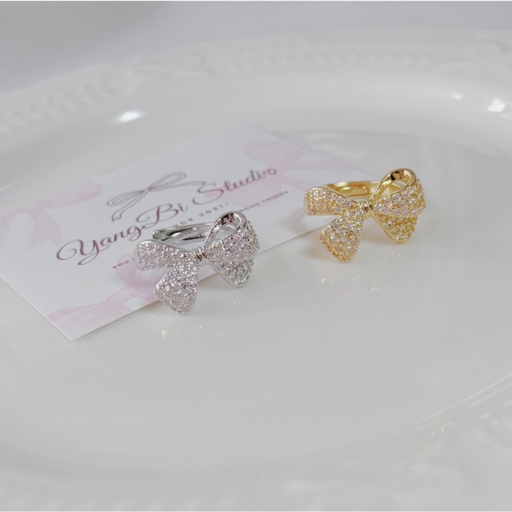 𝓨𝓪𝓷𝓰𝓑𝓲🕊️【甜美大蝴蝶結滿鑽戒指】 Y947-細節圖8