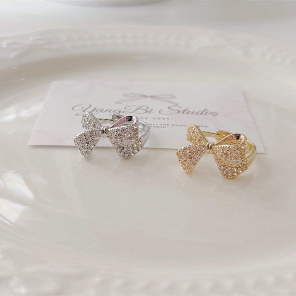 𝓨𝓪𝓷𝓰𝓑𝓲🕊️【甜美大蝴蝶結滿鑽戒指】 Y947-細節圖9