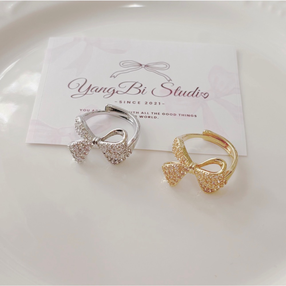 𝓨𝓪𝓷𝓰𝓑𝓲🕊️【甜美大蝴蝶結滿鑽戒指】 Y947-細節圖10