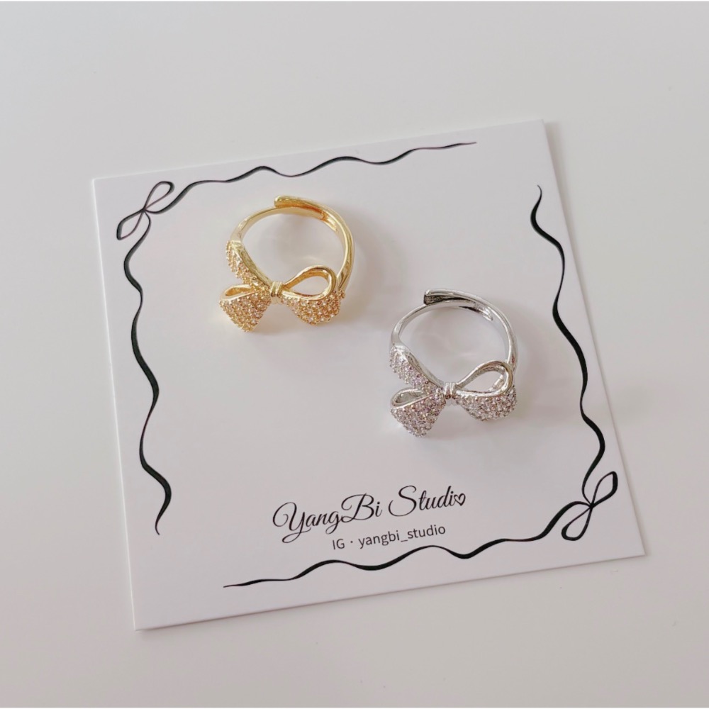 𝓨𝓪𝓷𝓰𝓑𝓲🕊️【甜美大蝴蝶結滿鑽戒指】 Y947-細節圖11