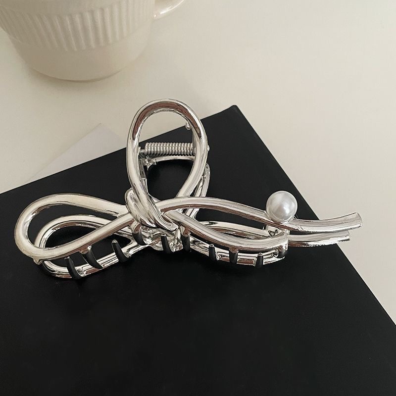 𝓨𝓪𝓷𝓰𝓑𝓲🕊️【韓系金屬珍珠蝴蝶結鯊魚夾】大抓夾 V467-細節圖6