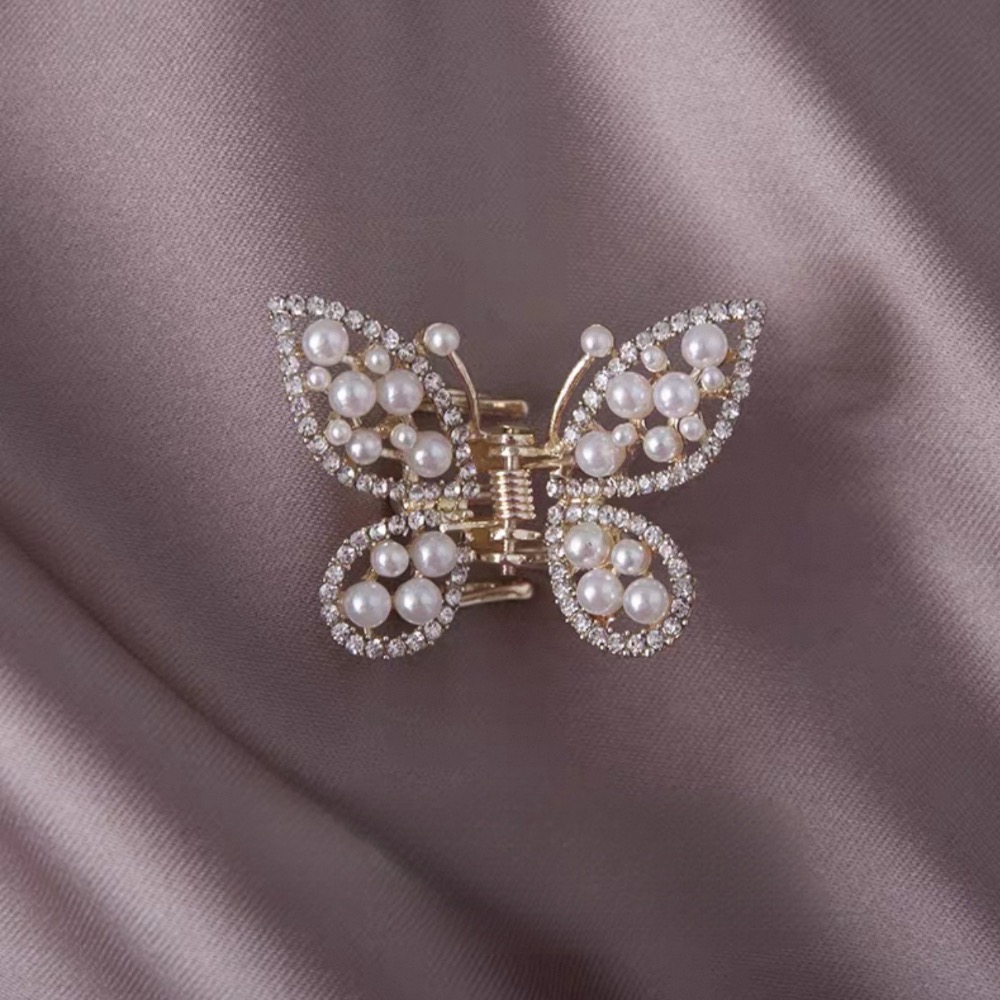 𝓨𝓪𝓷𝓰𝓑𝓲🕊️韓國氣質小抓夾｜精緻珍珠水鑽蝴蝶小抓夾 側邊夾 瀏海夾 日常約會必備 V469-細節圖11
