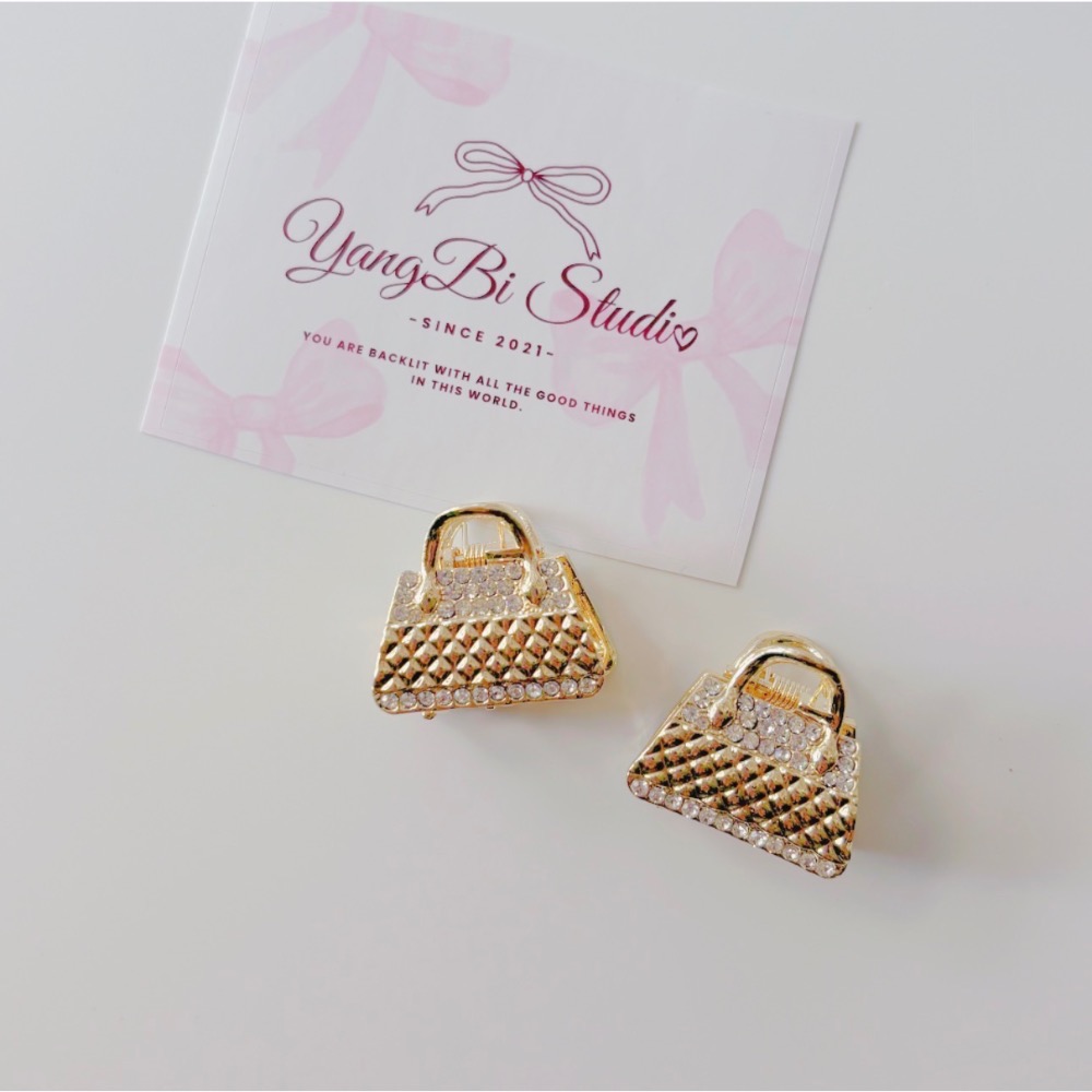 𝓨𝓪𝓷𝓰𝓑𝓲🕊️韓國精品排鑽菱格包包小抓夾 側邊夾 瀏海夾 日常約會必備 V470-細節圖5