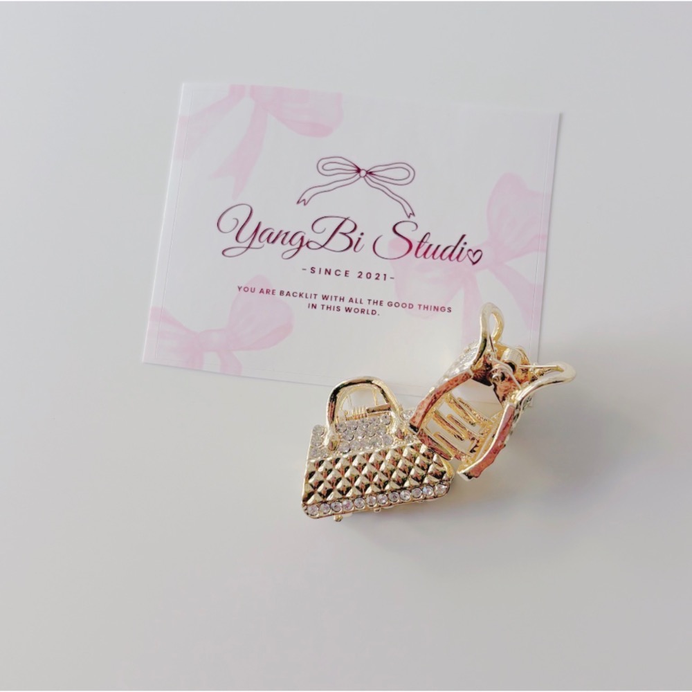 𝓨𝓪𝓷𝓰𝓑𝓲🕊️韓國精品排鑽菱格包包小抓夾 側邊夾 瀏海夾 日常約會必備 V470-細節圖6