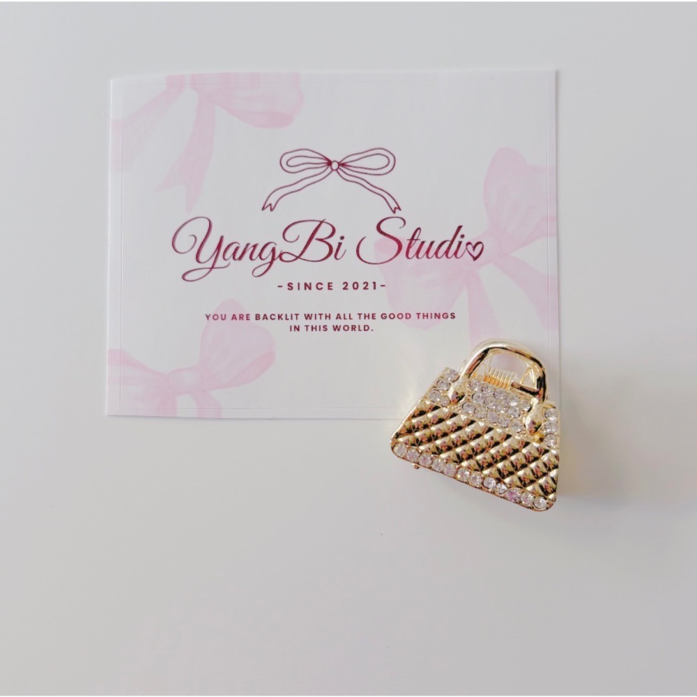 𝓨𝓪𝓷𝓰𝓑𝓲🕊️韓國精品排鑽菱格包包小抓夾 側邊夾 瀏海夾 日常約會必備 V470-細節圖7