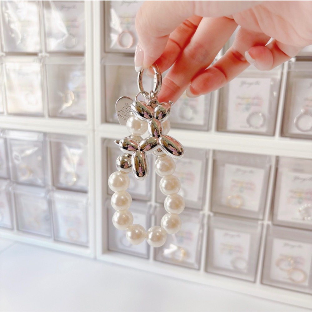 𝓨𝓪𝓷𝓰𝓑𝓲🩰【氣球狗愛心珍珠吊飾】氣質包包掛件｜手機吊飾｜鑰匙圈 C74-細節圖8