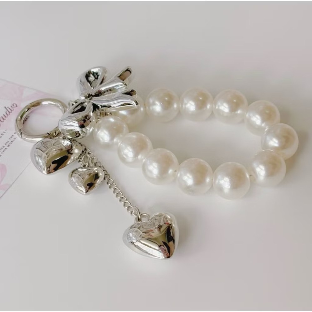 𝓨𝓪𝓷𝓰𝓑𝓲🩰仙女必備【甜美珍珠愛心蝴蝶結吊飾】氣質包包掛件｜手機掛繩｜鑰匙圈 C75-細節圖7