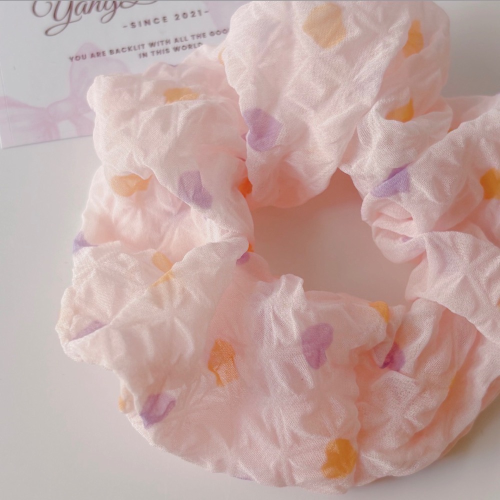 𝓨𝓪𝓷𝓰𝓑𝓲🕊️菱格壓紋泡芙皺褶愛心大腸圈 V476-細節圖10