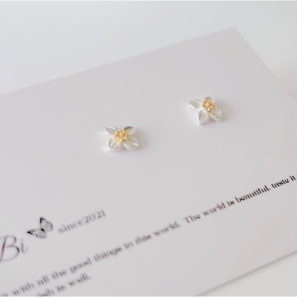 𝓨𝓪𝓷𝓰𝓑𝓲🕊️925銀【甜美梔子花啞光耳環】養耳 Y959-細節圖8