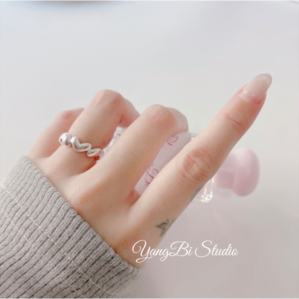 𝓨𝓪𝓷𝓰𝓑𝓲🕊️925銀【心心相印澎澎愛心戒指】 Y960-細節圖8
