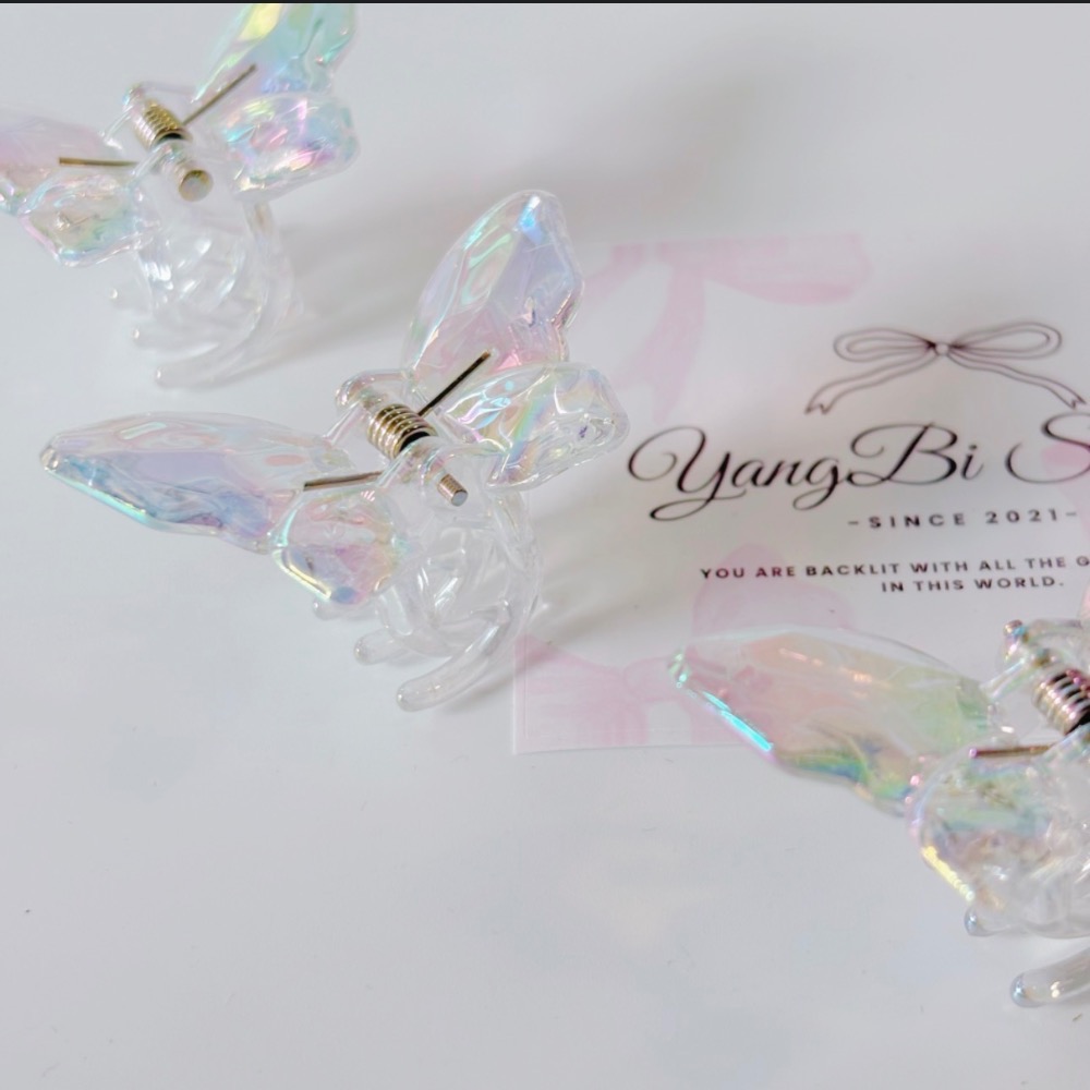 𝓨𝓪𝓷𝓰𝓑𝓲🕊️人魚姬光 蝴蝶絢彩霓虹中抓夾 鯊魚夾 瀏海夾 邊夾 碎髮夾 V512-細節圖4