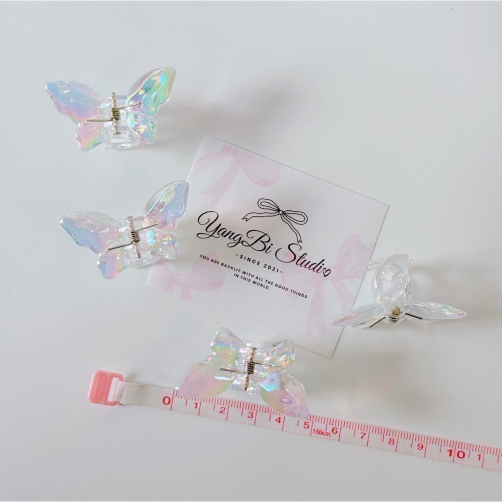 𝓨𝓪𝓷𝓰𝓑𝓲🕊️人魚姬光 蝴蝶絢彩霓虹中抓夾 鯊魚夾 瀏海夾 邊夾 碎髮夾 V512-細節圖7