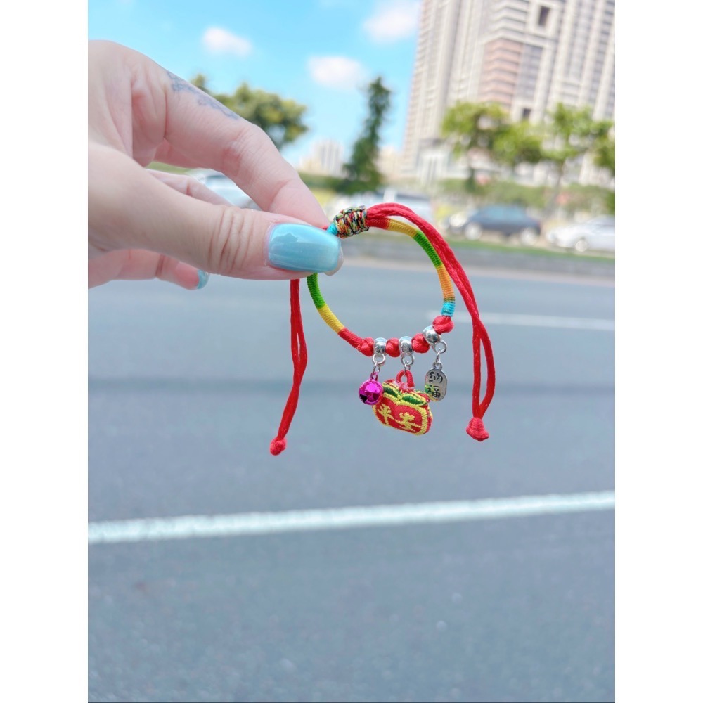 𝓨𝓪𝓷𝓰𝓑𝓲🕊️【保平安五彩繩】大人小孩皆可戴 五彩手繩 平安手鍊 可調大小 Y974-細節圖11