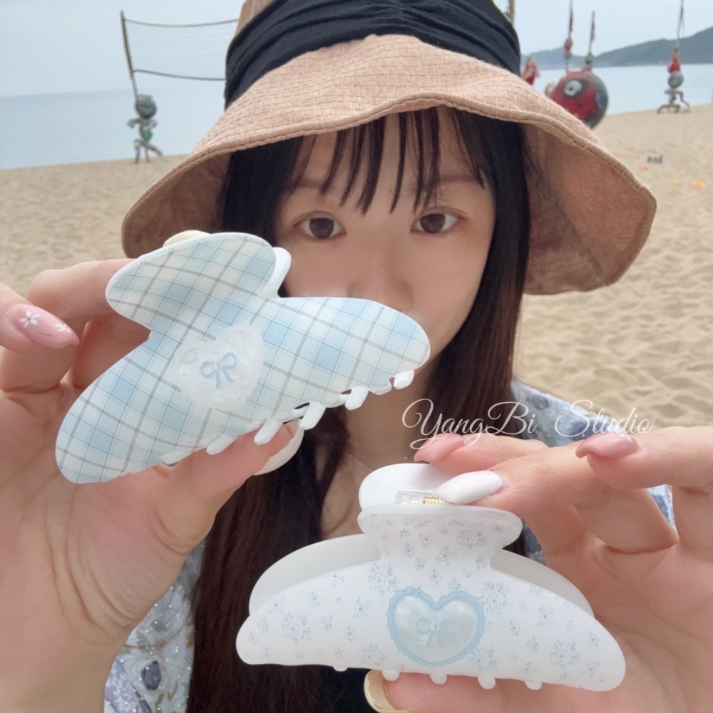 𝓨𝓪𝓷𝓰𝓑𝓲🕊️正韓🇰🇷浮光系列碎花蝴蝶結愛心鯊魚夾 V517-細節圖2