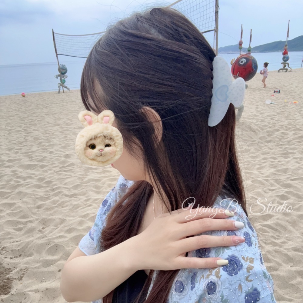 𝓨𝓪𝓷𝓰𝓑𝓲🕊️正韓🇰🇷浮光系列碎花蝴蝶結愛心鯊魚夾 V517-細節圖3