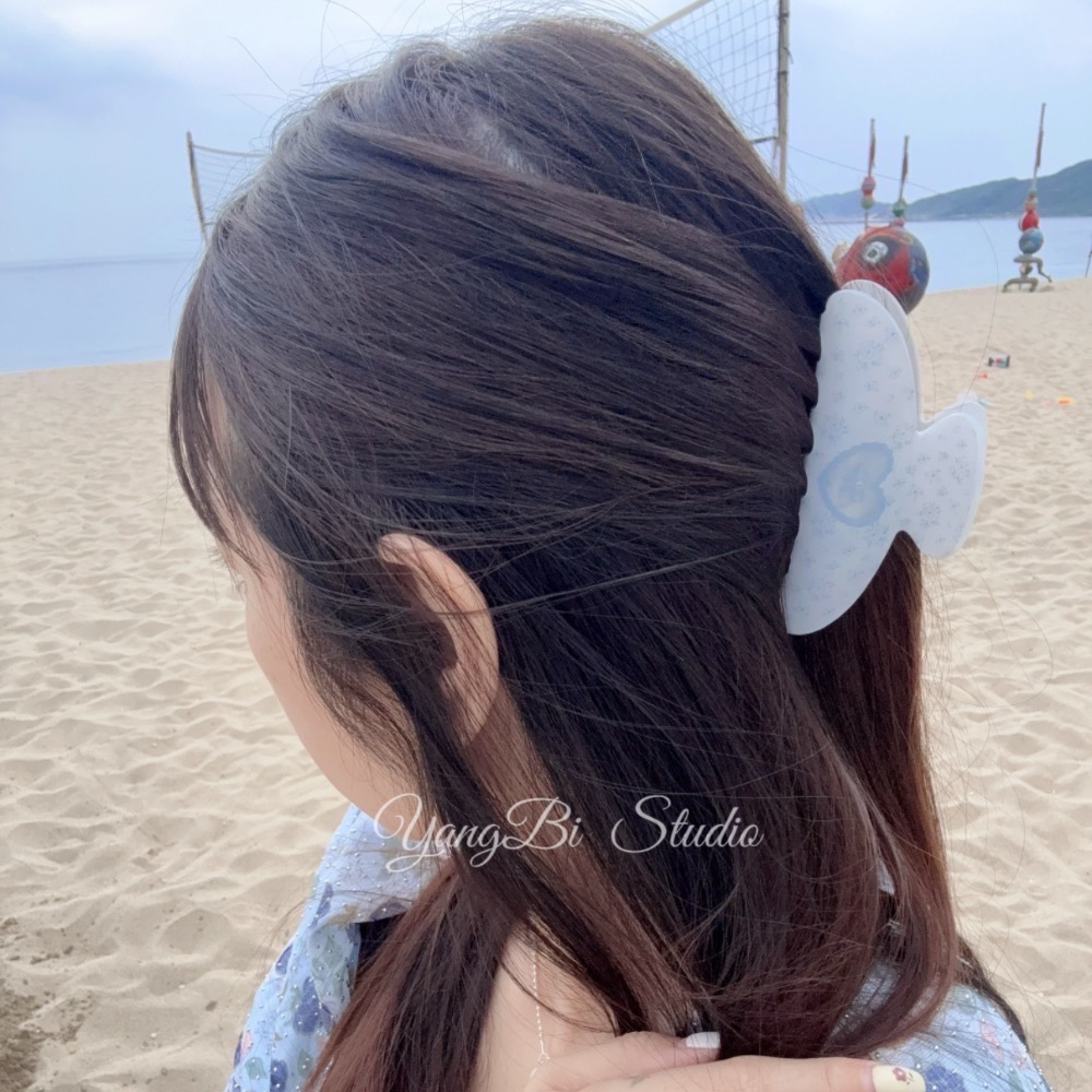 𝓨𝓪𝓷𝓰𝓑𝓲🕊️正韓🇰🇷浮光系列碎花蝴蝶結愛心鯊魚夾 V517-細節圖6