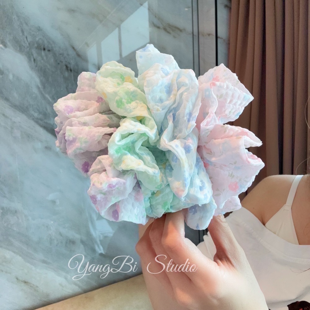 𝓨𝓪𝓷𝓰𝓑𝓲🕊️正韓🇰🇷森林系碎花泡泡皺大腸圈 V526-細節圖4