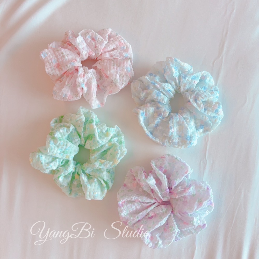 𝓨𝓪𝓷𝓰𝓑𝓲🕊️正韓🇰🇷森林系碎花泡泡皺大腸圈 V526-細節圖5