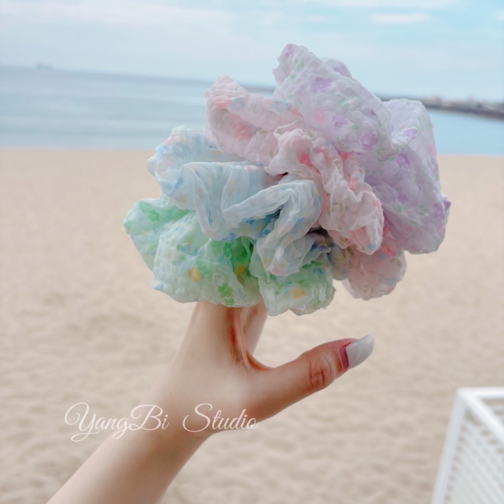 𝓨𝓪𝓷𝓰𝓑𝓲🕊️正韓🇰🇷森林系碎花泡泡皺大腸圈 V526-細節圖10