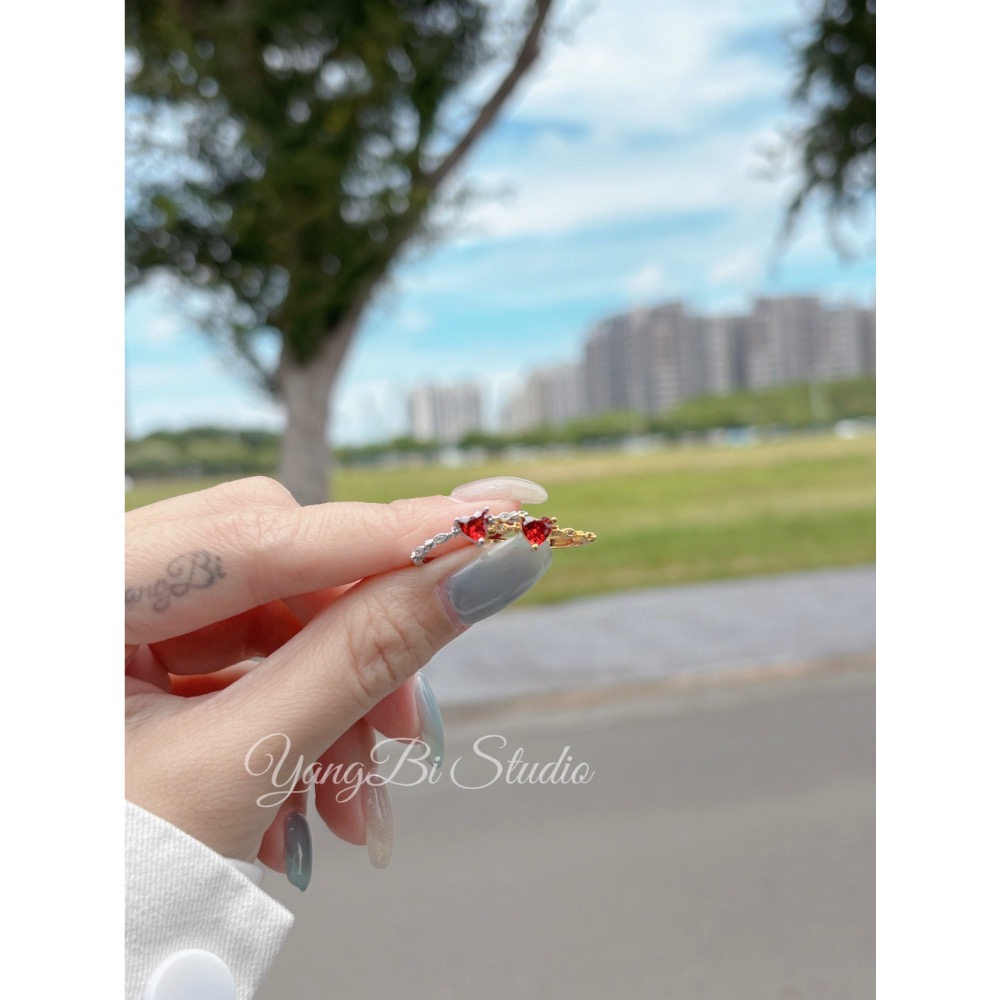 𝓨𝓪𝓷𝓰𝓑𝓲正韓🇰🇷【紅寶石愛心戒指】 Y982-細節圖5