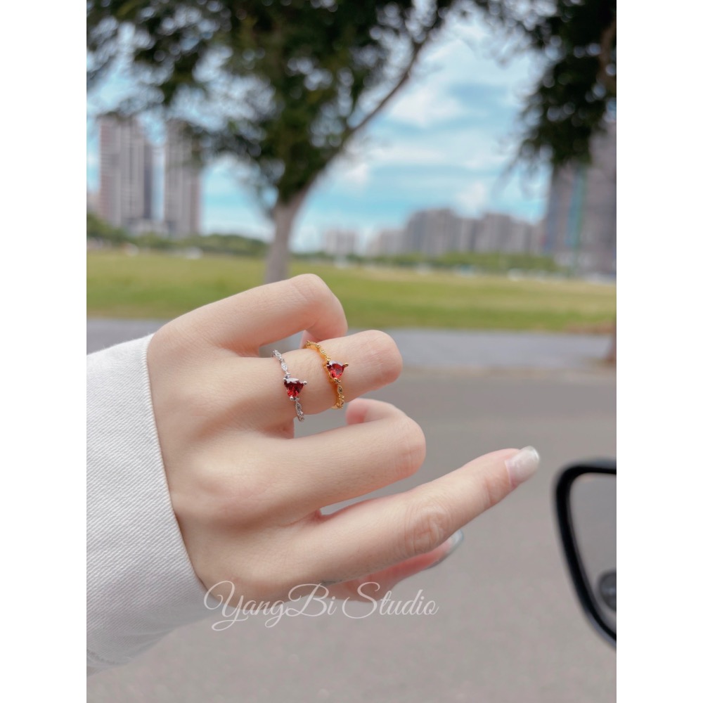 𝓨𝓪𝓷𝓰𝓑𝓲正韓🇰🇷【紅寶石愛心戒指】 Y982-細節圖6