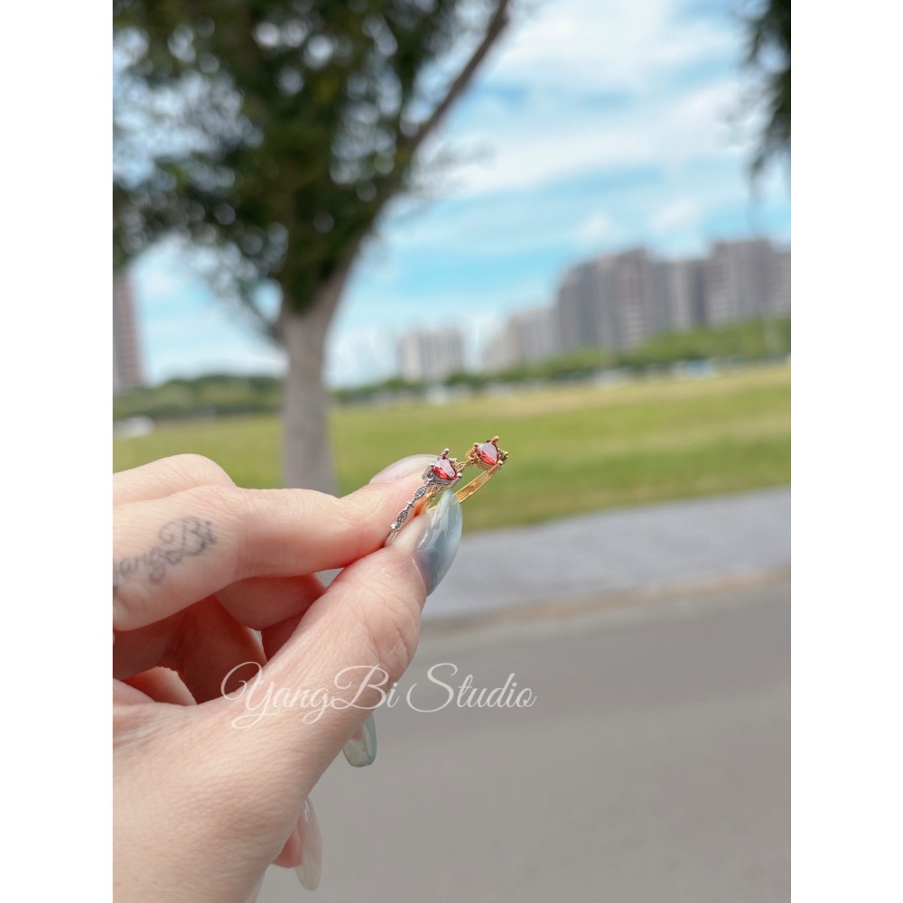 𝓨𝓪𝓷𝓰𝓑𝓲正韓🇰🇷【紅寶石愛心戒指】 Y982-細節圖8