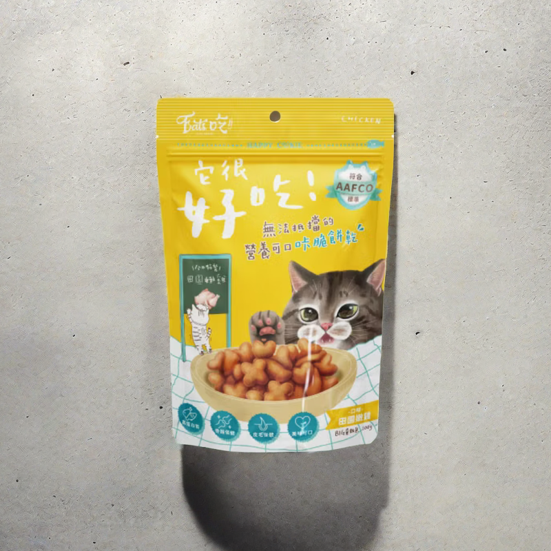 【貓找泥】Eat＇s 易特廚 快樂時光咔脆餅乾 貓咪潔牙餅100g-細節圖2