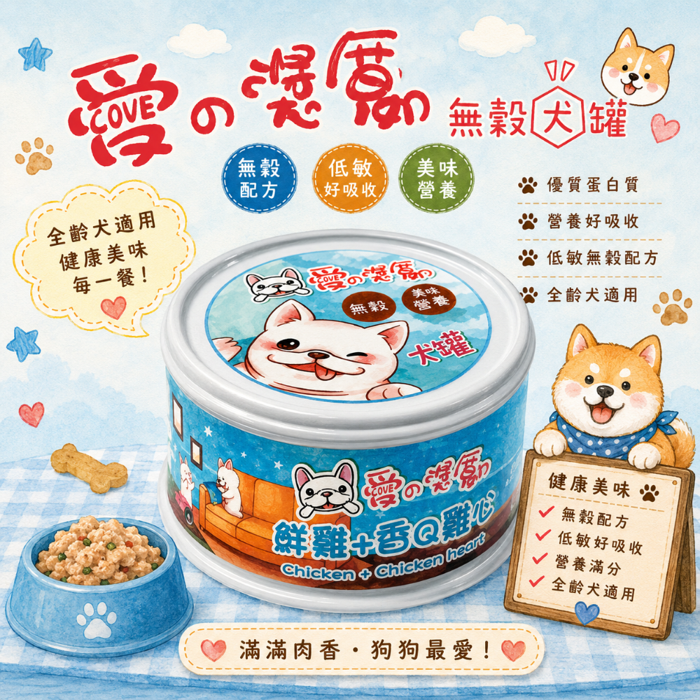 愛的獎勵 無榖無膠凍犬罐80g-規格圖7
