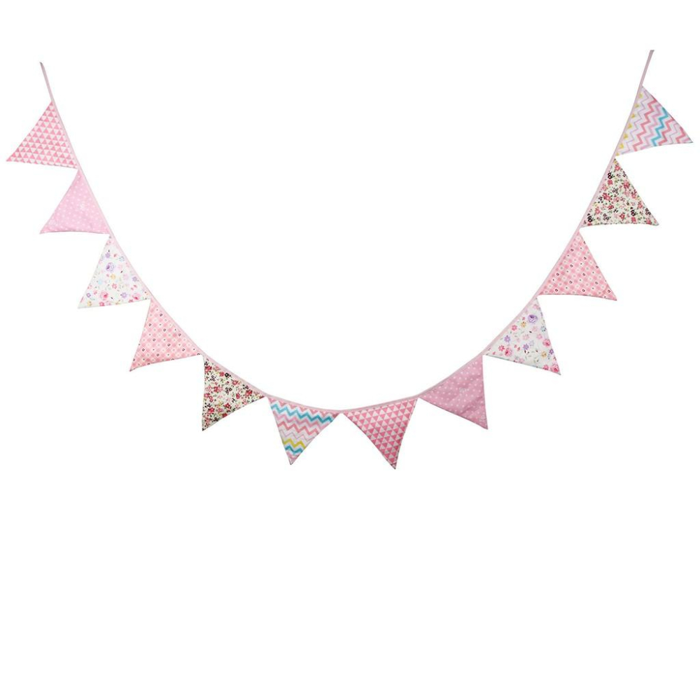 露營裝飾 公主風三角旗(CH013) 女孩 生日裝飾 適用帳篷 客廳帳 天幕 家居 (附收納袋)-細節圖2