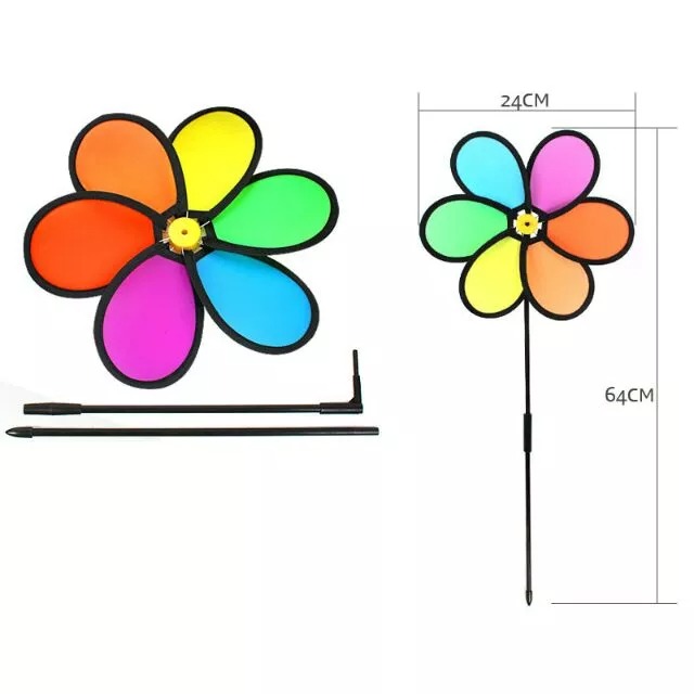 六瓣花朵小風車 風車  聖誕/營地/活動 裝飾-細節圖3