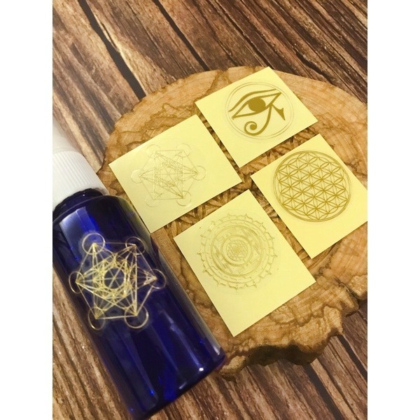 【光之淨化】生命之花 荷魯斯之眼 麥達昶 靈氣符號 金泊燙金系列 貼紙 頻率 能量 招財 脈輪 愛-細節圖4