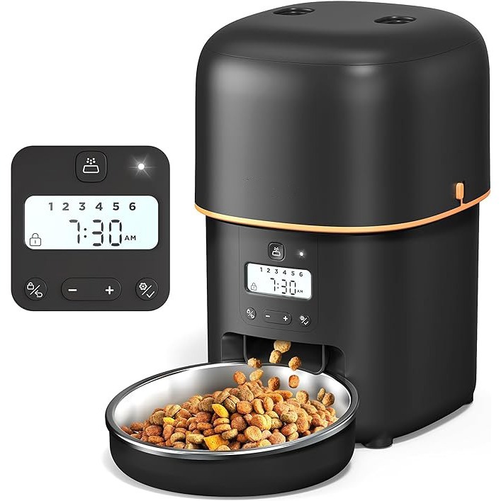 【meowgic喵星科技】簡約機械款寵物餵食器 美國亞馬遜熱賣款 寵物視訊自動餵食器 台灣出貨 附不銹鋼碗 自動餵食器-規格圖1