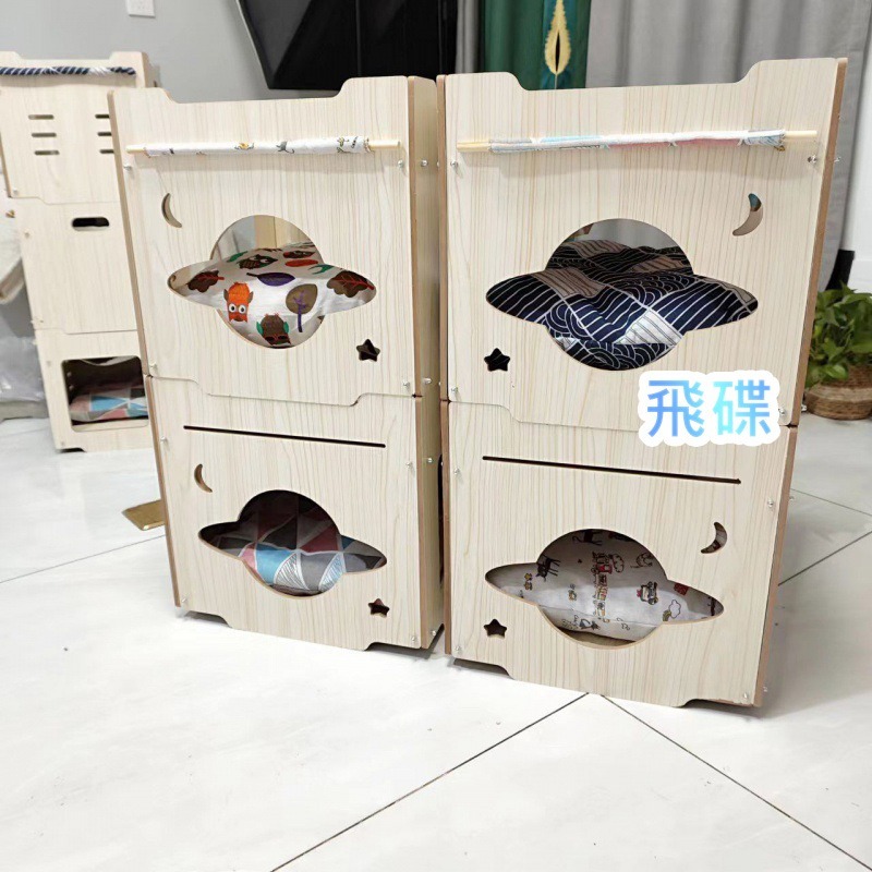 【meowgic喵星科技】DIY城堡貓窩 貓屋 寵物屋 兔屋 木紋喵屋 貓抓屋 貓抓板 貓抓窩 貓帳篷 寵物帳篷-規格圖8