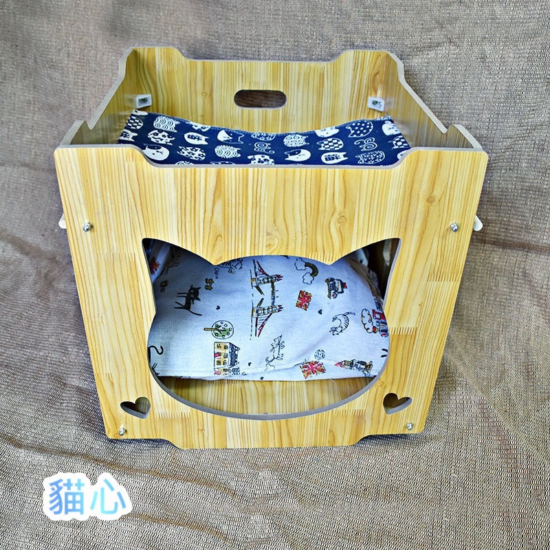 【meowgic喵星科技】DIY城堡貓窩 貓屋 寵物屋 兔屋 木紋喵屋 貓抓屋 貓抓板 貓抓窩 貓帳篷 寵物帳篷-規格圖8