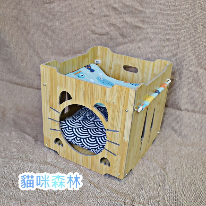 【meowgic喵星科技】DIY城堡貓窩 貓屋 寵物屋 兔屋 木紋喵屋 貓抓屋 貓抓板 貓抓窩 貓帳篷 寵物帳篷-規格圖8