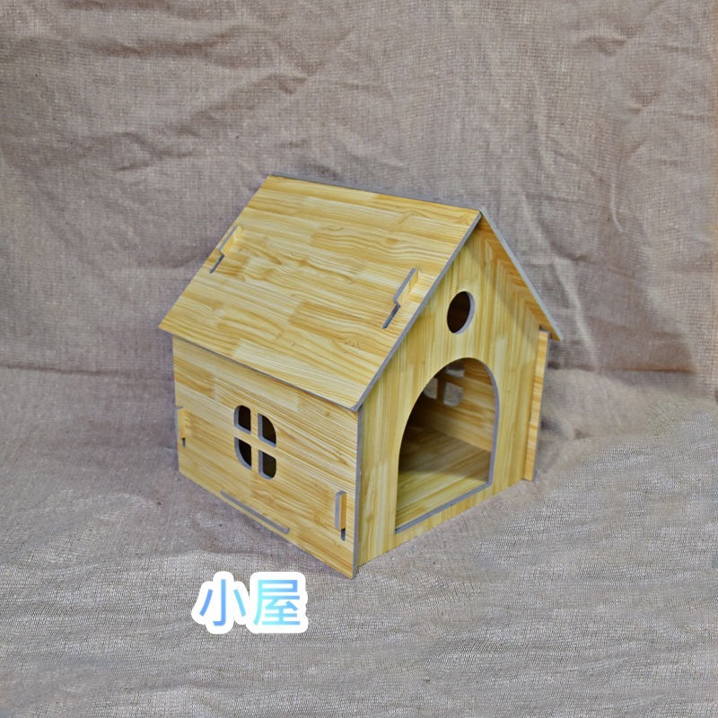 【meowgic喵星科技】DIY城堡貓窩 貓屋 寵物屋 兔屋 木紋喵屋 貓抓屋 貓抓板 貓抓窩 貓帳篷 寵物帳篷-規格圖8