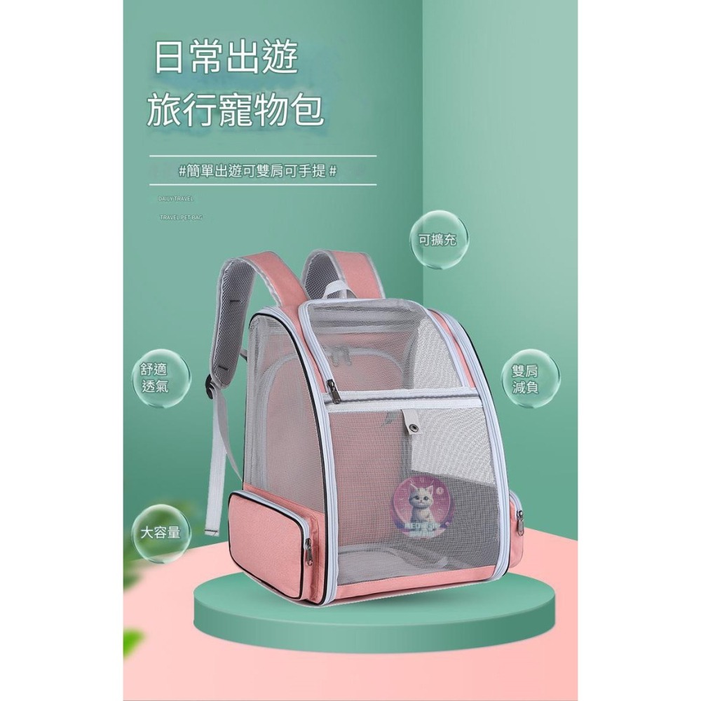 【meowgic喵星科技】超級透氣三面網格 擴展寵物包 貓咪背包 寵物背包 太空包 貓背包 寵物太空包 寵物包狗外出包-細節圖2
