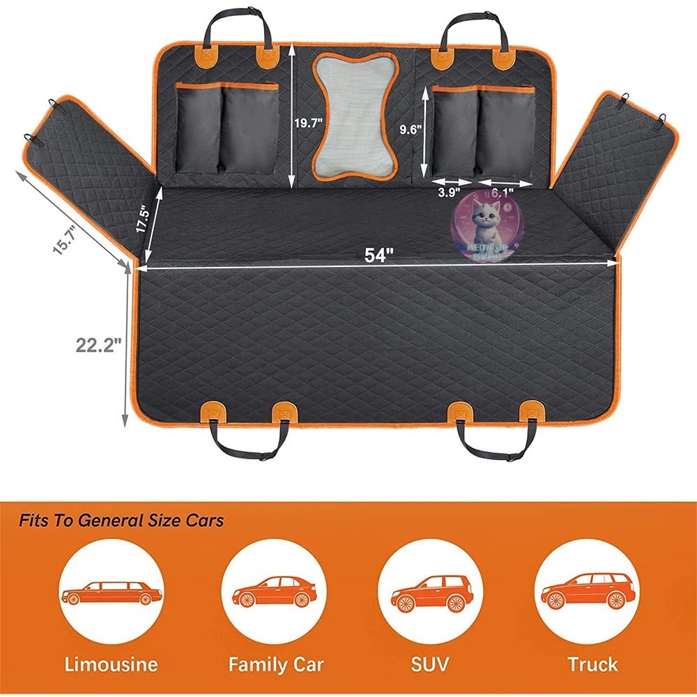 【meowgic喵星科技】車用寵物墊 寵物防水汽車坐墊 寵物車用坐墊 寵物車載墊 寵物汽車墊 寵物後座 人寵同坐寵物車墊-細節圖6