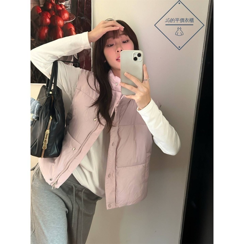 🌿Lu的平價衣櫃🌿現貨0855✔️韓系質感檸檬家🍋ᴛʜᴇ ʟɪᴍᴏɴ立領百搭保暖鋪棉背心#立領#背心#鋪棉-細節圖3