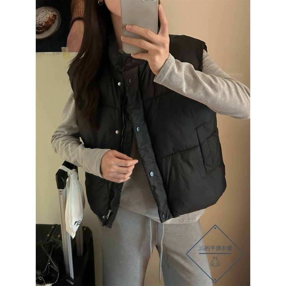 🌿Lu的平價衣櫃🌿現貨0855✔️韓系質感檸檬家🍋ᴛʜᴇ ʟɪᴍᴏɴ立領百搭保暖鋪棉背心#立領#背心#鋪棉-細節圖5