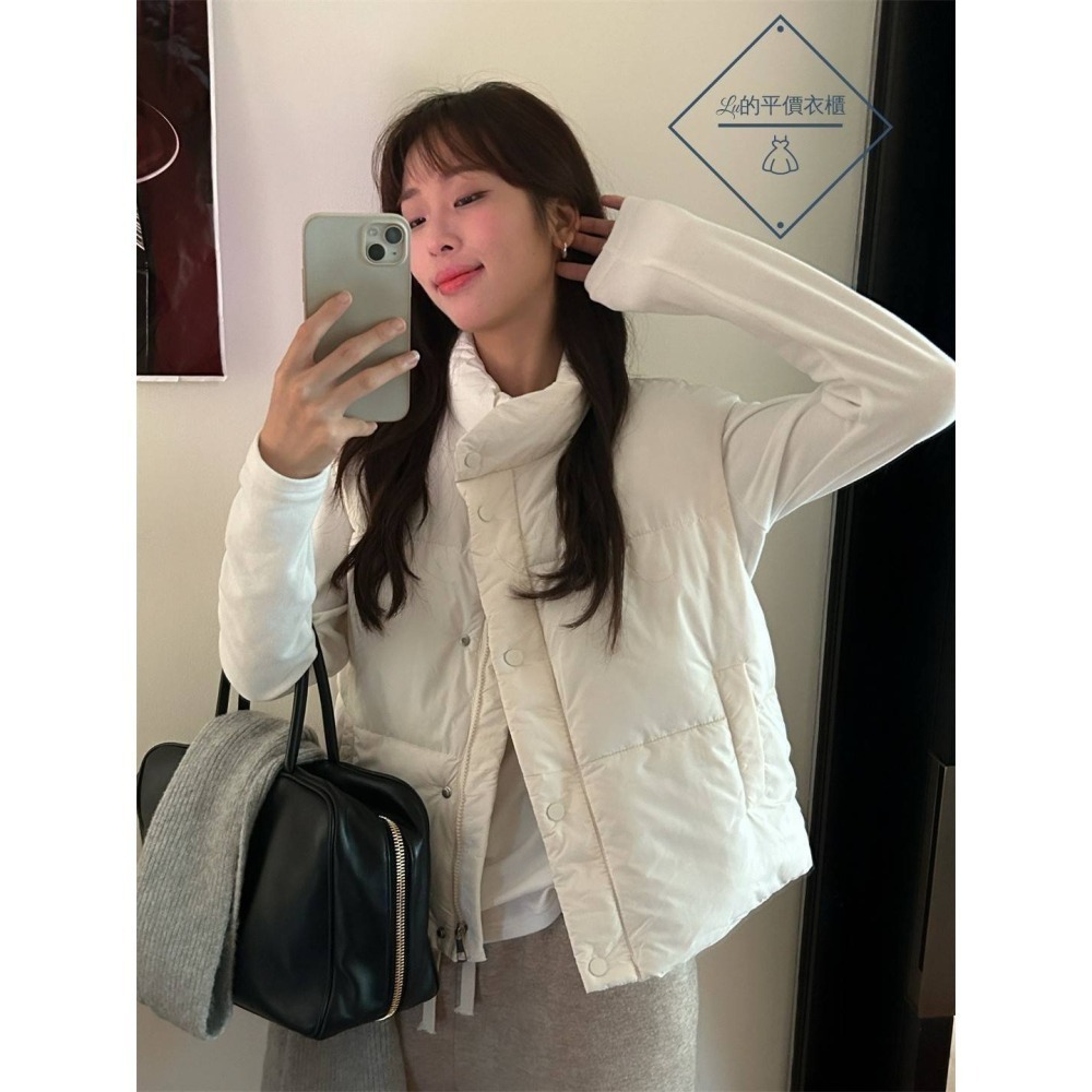 🌿Lu的平價衣櫃🌿現貨0855✔️韓系質感檸檬家🍋ᴛʜᴇ ʟɪᴍᴏɴ立領百搭保暖鋪棉背心#立領#背心#鋪棉-細節圖7