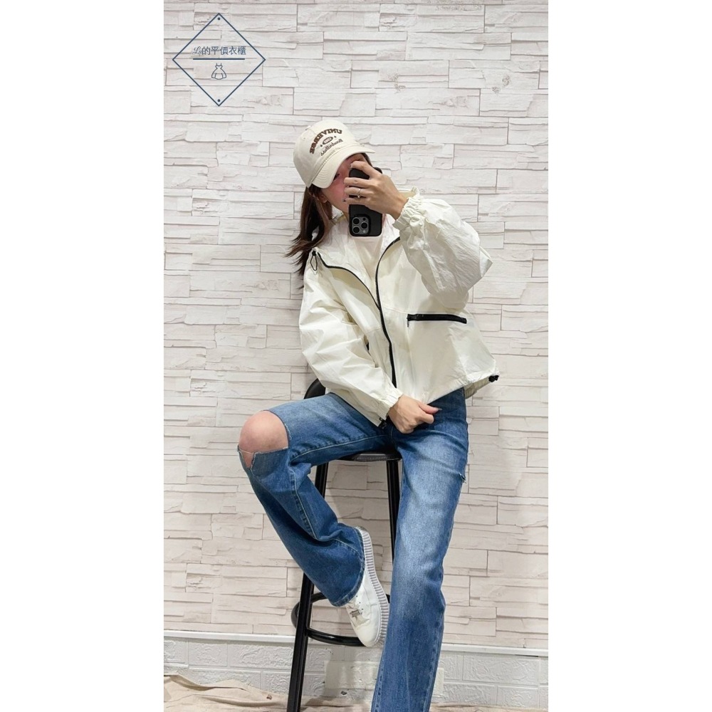 🌿Lu的平價衣櫃🌿現貨891✔️韓系簡約百搭休閒拉鍊撞色輕量連帽外套 #休閒#抽繩#百搭#輕量#連帽-細節圖2