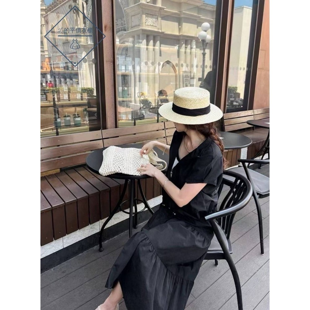 🌿Lu的平價衣櫃🌿現貨✔️日系簡約休閒百搭拉鍊休閒翻領襯衫上衣+A字長裙套裝#A字#長裙#套裝#拉鍊#休閒#翻領-細節圖3