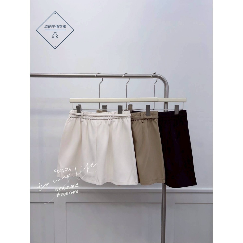 🌿Lu的平價衣櫃🌿🌸現貨933e21✔️韓系氣質百搭後鬆緊腰附綁繩打褶西裝短裙#後鬆緊#西裝裙#短裙#綁帶#百搭-細節圖5