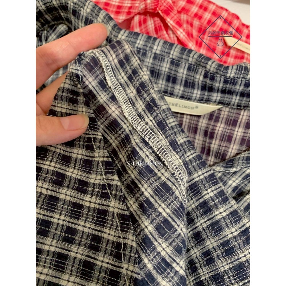 🌿Lu的平價衣櫃🌸現貨A03-03-8676-27✔️韓系質感檸檬家🍋THE LIMON韓系慵懶復古格紋百搭襯衫-細節圖3