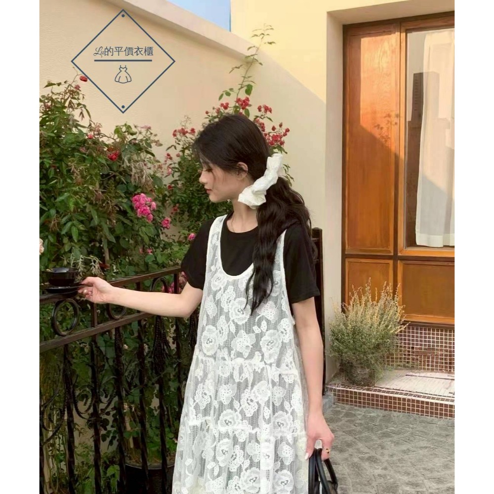 🌿Lu的平價衣櫃🌿🌸現貨A04-W09-358-2-36✔️韓系甜美ins風二件式氣質洋裝#長洋#套裝#罩衫#長洋-細節圖2